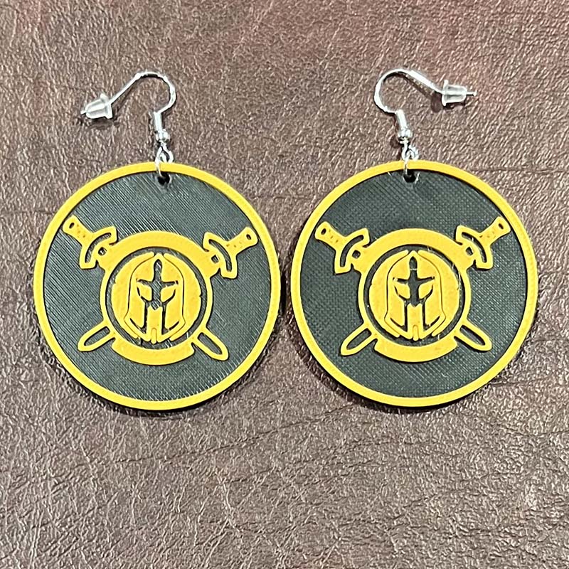 Jordan HS Round Earrings - Swords