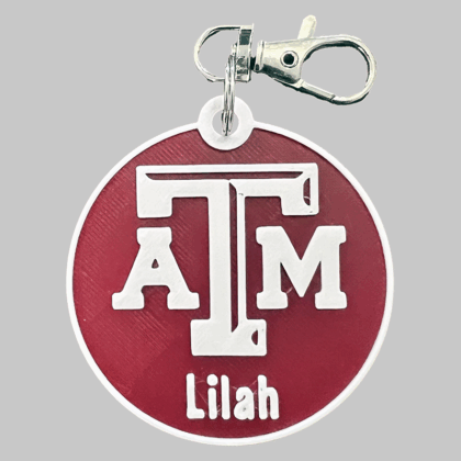 Texas A&M Personalized Backpack/Keyring Tag