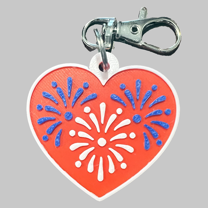 July 4th Fireworks Backpack/Keyring Tag