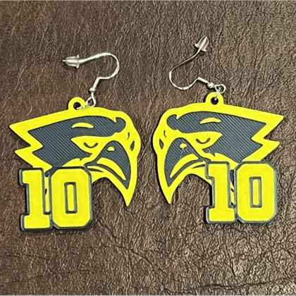Freeman HS Earrings with Player Number