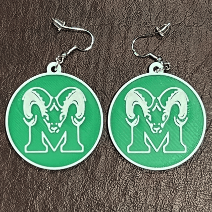 Mayde Creek HS Round Logo Earrings