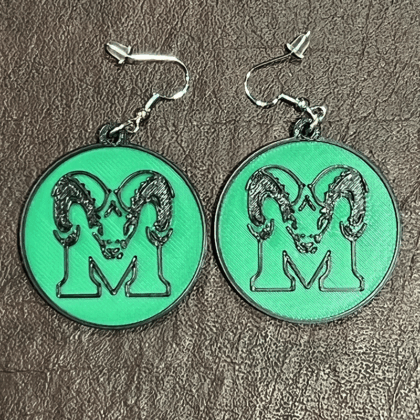 Mayde Creek HS Round Logo Earrings