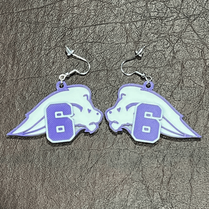 Nelson University Earrings with Player Number