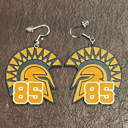 Seven Lakes HS Earrings with Player Number
