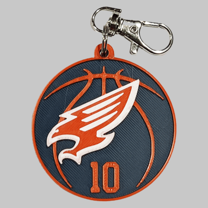 Tompkins Basketball Personalized Backpack/Keyring Tag