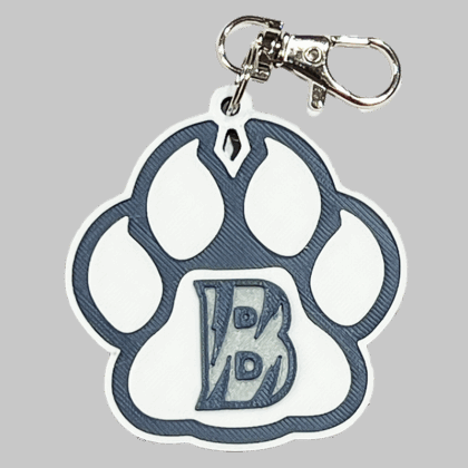 Bryant Elementary Paw "B" Backpack/Keyring Tag