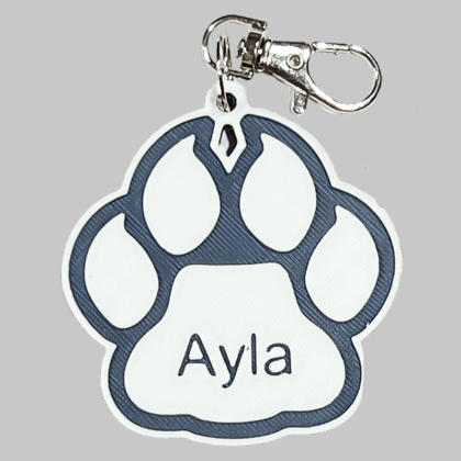 Bryant Elementary Personalized Paw Backpack/Keyring Tag