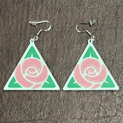 Delta Zeta Rose Earrings
