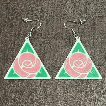 Delta Zeta Raised Rose Earrings