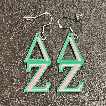 Delta Zeta Stacked Letters Earrings
