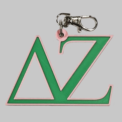 Delta Zeta Letters Backpack/Keyring Tag