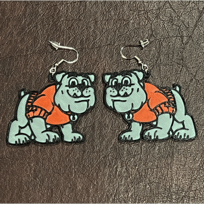 Robertson Elementary Bulldog Earrings