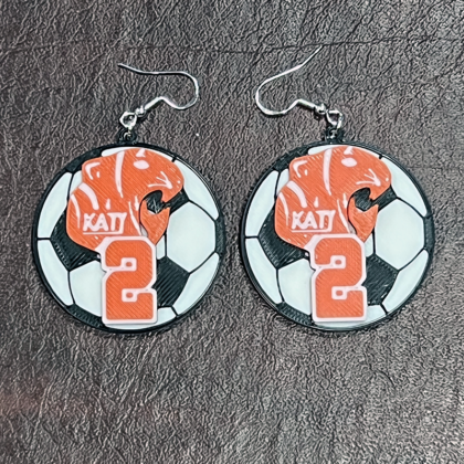 Katy HS Custom Soccer Earrings